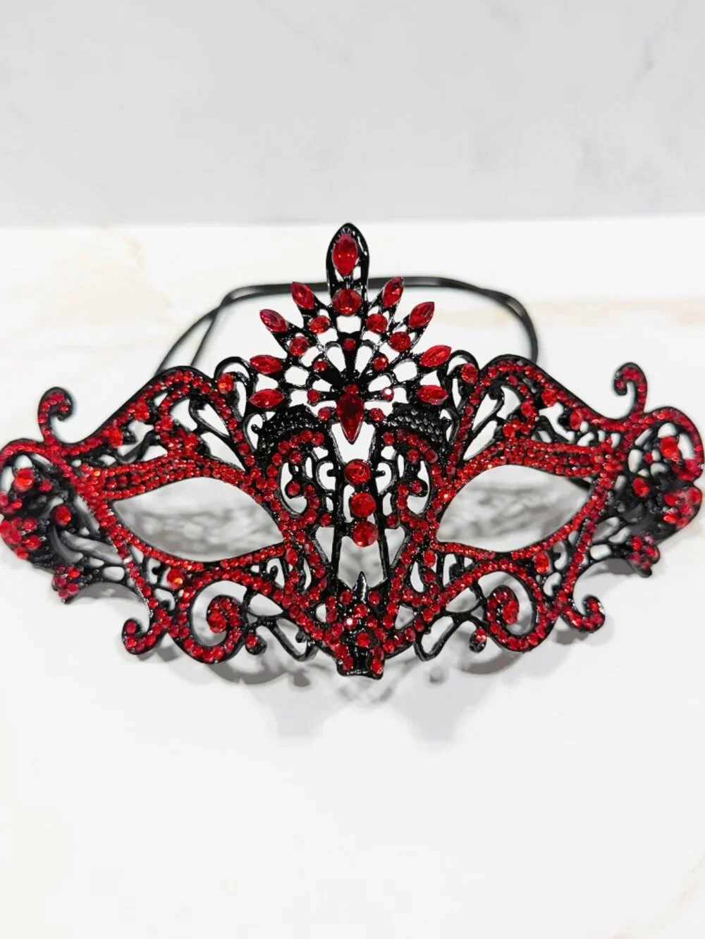 Gothic Red Masquerade Mask,Venetian Bridal Mask, Gothic Wedding Accessory